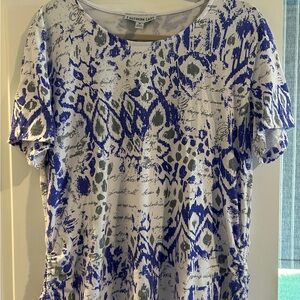 Southern Lady Abstract Purple and Gray top